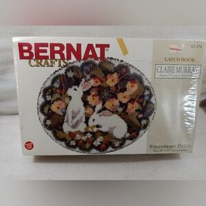 NEW Sealed Bernat Latch Hook Rug Kit Strawberry Patch 30"X37" Complete Kit